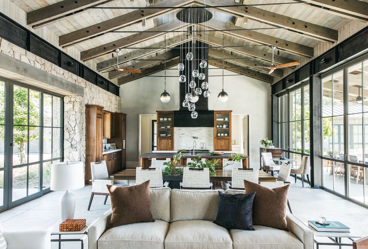 An open floor plan with abundant light also is a common characteristic among designs in wine country. PHOTO BY: AUBRIE PICK PHOTOGRAPHY