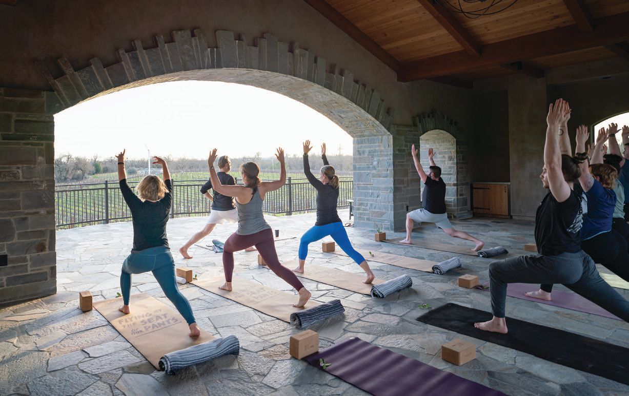 Wellness options at Bricoleur Vineyards include yoga PHOTOGRAPHED BY BRADEN TAVELLI