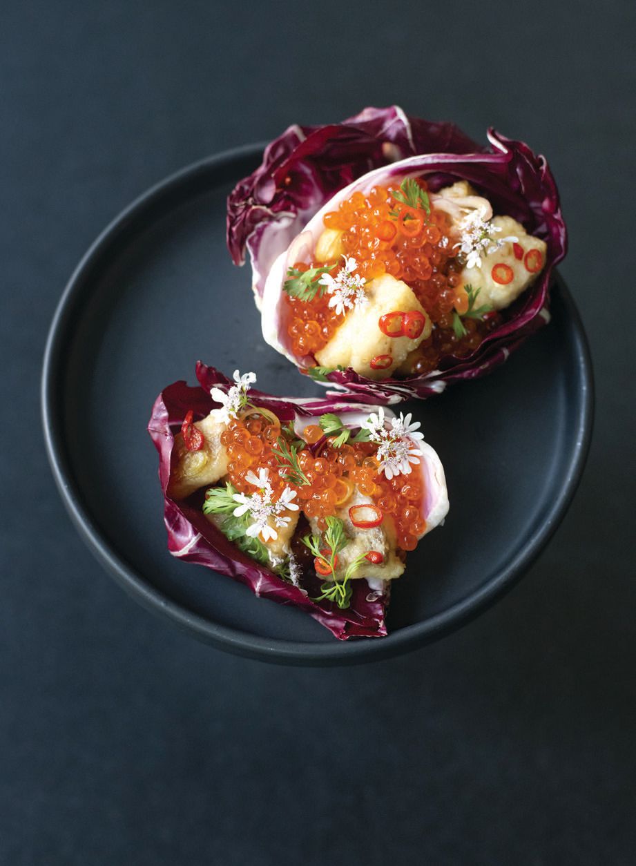 Miang pla with trout roe at Nari. PHOTO BY ADAHLIA COLE/COURTESY OF RESTAURANT
