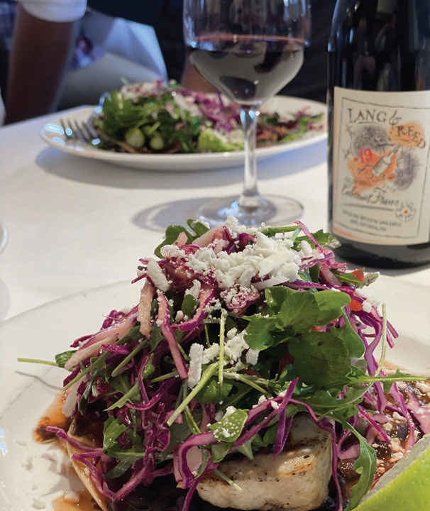 Lang & Reed cabernet with seafood tostada at Mustards Grill PHOTO COURTESY OF BRANDS