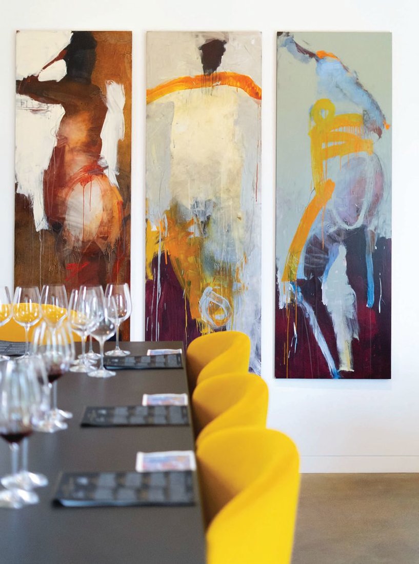 Art plays a pivotal role in every aspect of the space. PHOTO COURTESY OF STONES WINE