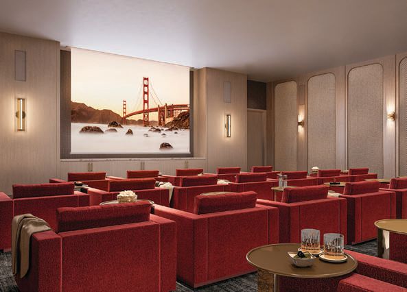 Coterie offers countless opportunities for social and arts interaction, including taking in a movie at its plush cinema PHOTO COURTESY OF RELATED COMPANIES CALIFORNIA