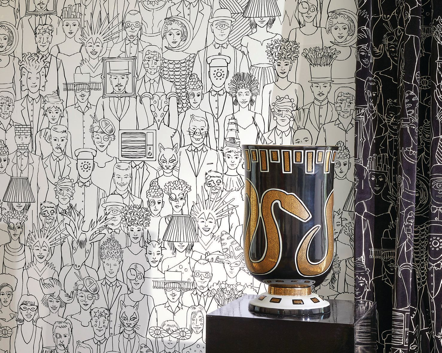 Fulk says the wallpaper collection was meant to be whimsical and optimistic. PRODUCT PHOTO COURTESY OF PIERRE FREY