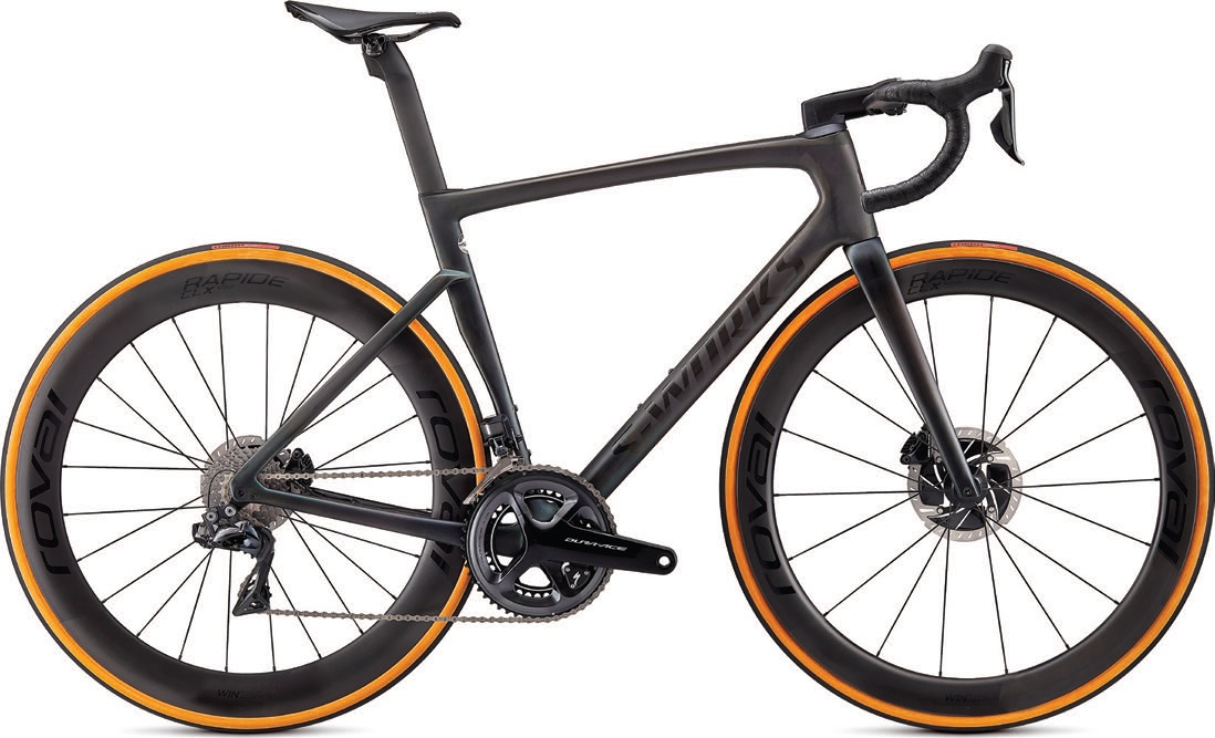 The Tarmac is a 15-pound thoroughbred with great precision handling and electronic shifting, and is a complete joy to ride—all on top of being a stylish and gorgeous bicycle!” Specialized S-Works Tarmac, specialized.com PHOTO COURTESY OF BRANDS