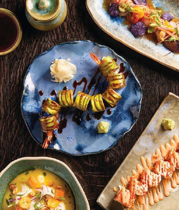 Inventive dishes, including sushi, abound at the rooftop Chotto Matte. PHOTO COURTESY OF BRAND