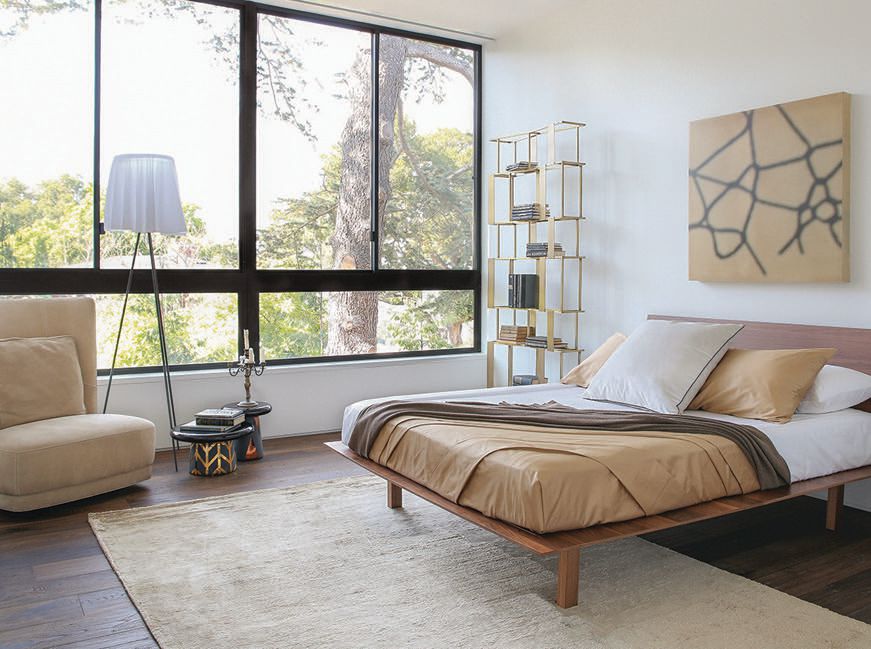 A Los Altos bedroom dressed in minimalist pieces from Luminaire PHOTO COURTESY OF LUMINAIRE