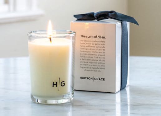 Create a Signature Scent “This candle’s bright, fresh scent provides a perfect touch of aroma, and guests always comment on it,” says Palmer. Hudson Grace Scent of Clean kitchen candle, 3350 Sacramento St., hudsongracesf.com PHOTO BY THOMAS KUOH