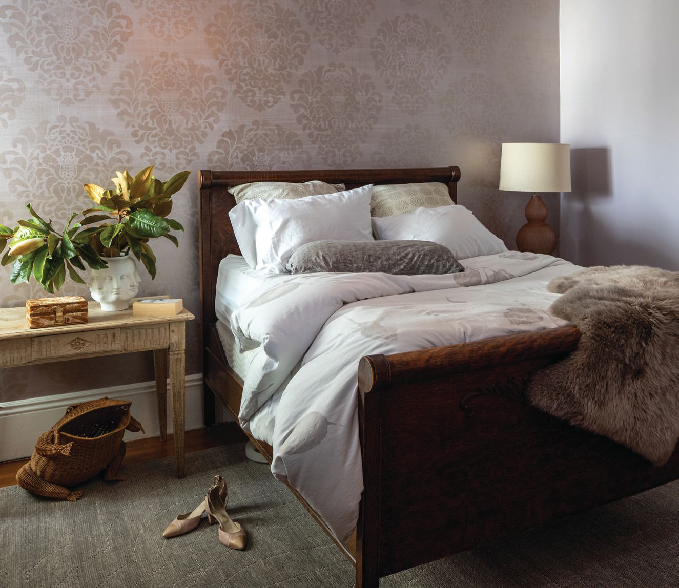 Designer Kress Jack layered in lots of patterns and textures into the bedrooms. PHOTOGRAPHED BY HELYNN OSPINA